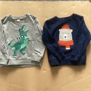 2 Toddler Carter's Winter Design Sweatshirts (5T)